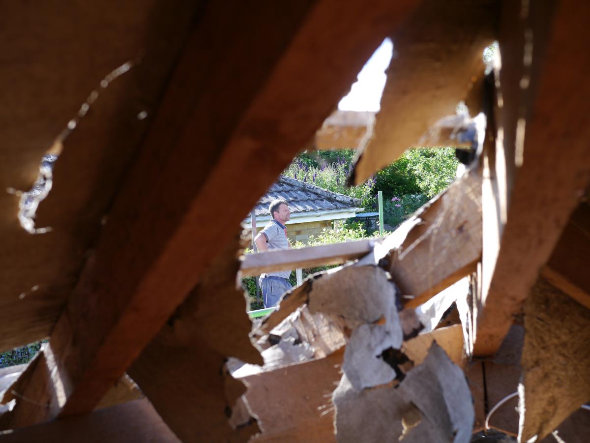 There is a hole in the roof