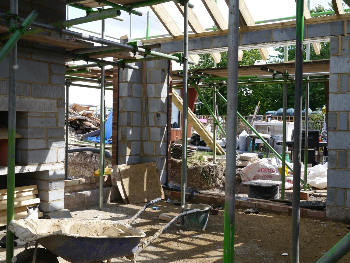 Roof started