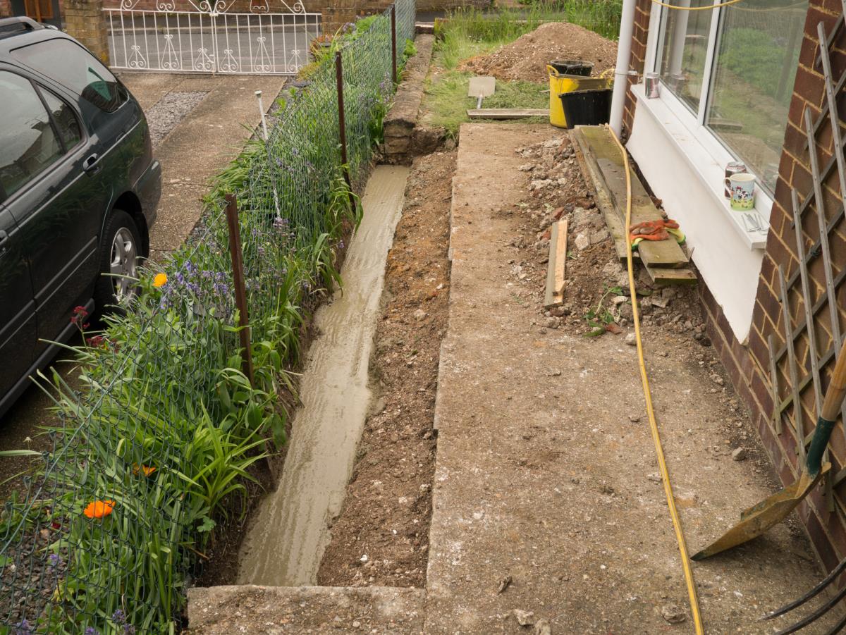 Make the side pathway digger proof!